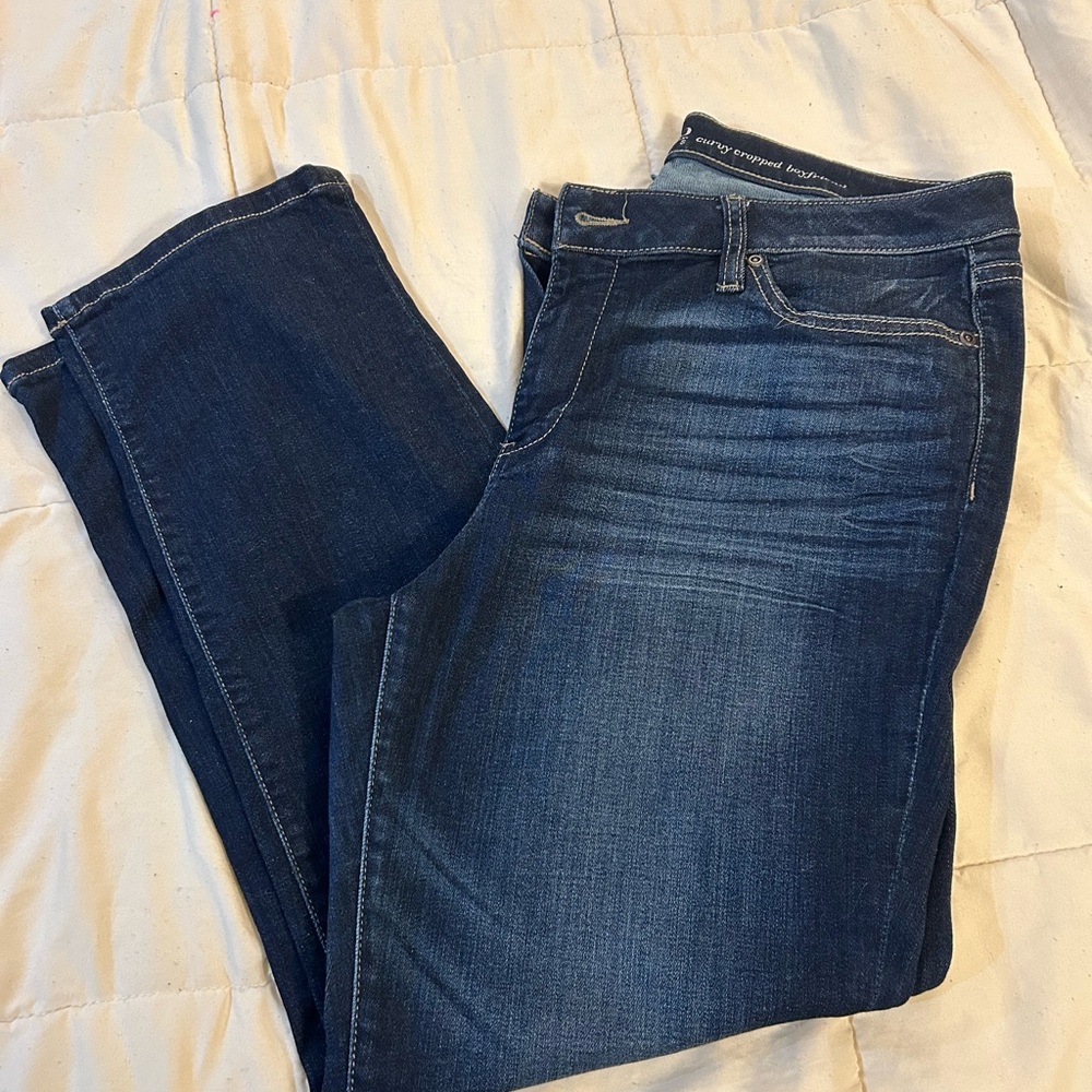 New York & Company Dark Wash cropped boyfriend cut Jeans